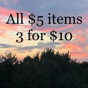 All $5 items 3 for $10